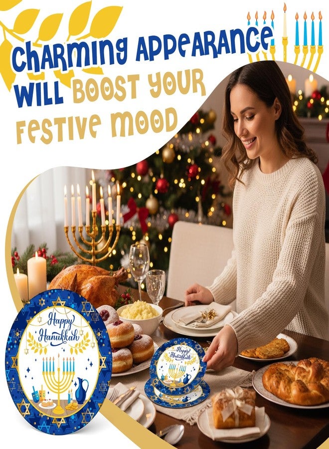 Affrolling 24 Sets Hanukkah Drinks Coasters for Table Protection with The Hanukkah Absorbent Drinks Coasters for Home Decoration and Judaism Gifts Dining Cafe Table Decoration, 4 Inches - Image 3